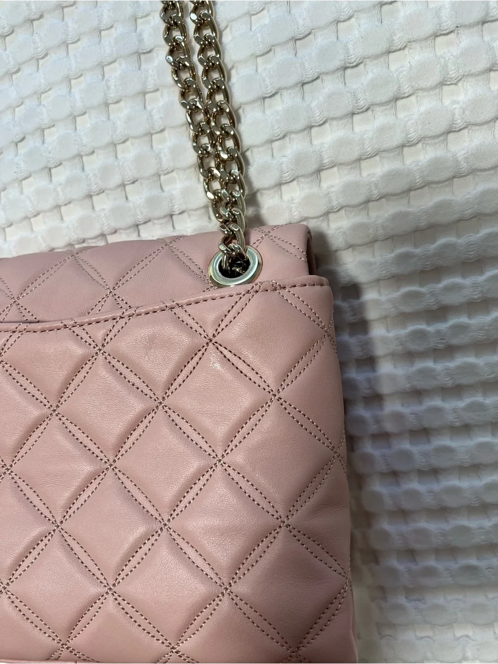 Kate Spade Small Quilted Rose Smoke Pink Natalia Shoulder Crossbody Bag